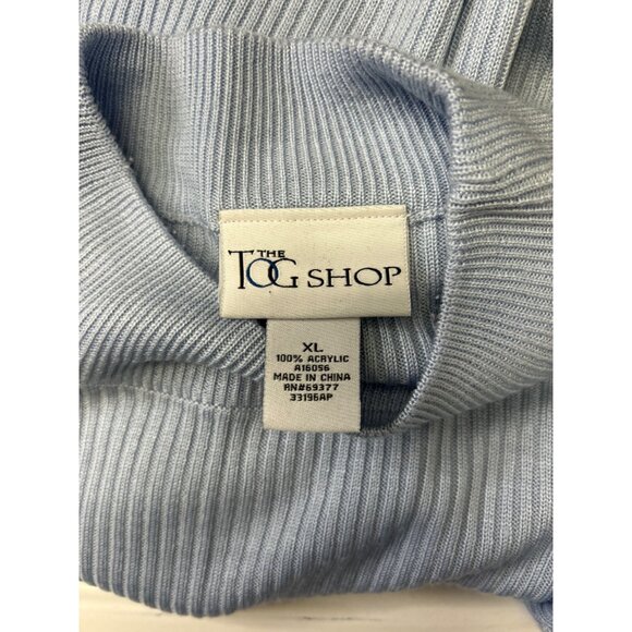 The Tog Shop Womens Blue Ribbed Short Sleeve Turtleneck Sweater XL - Picture 3 of 8
